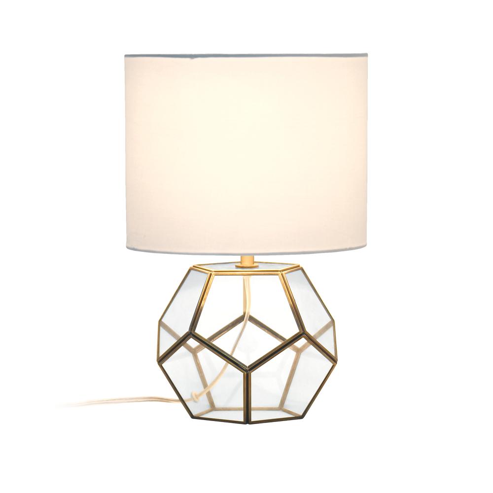 Transparent Octagonal Table Lamp, Brass. Picture 8