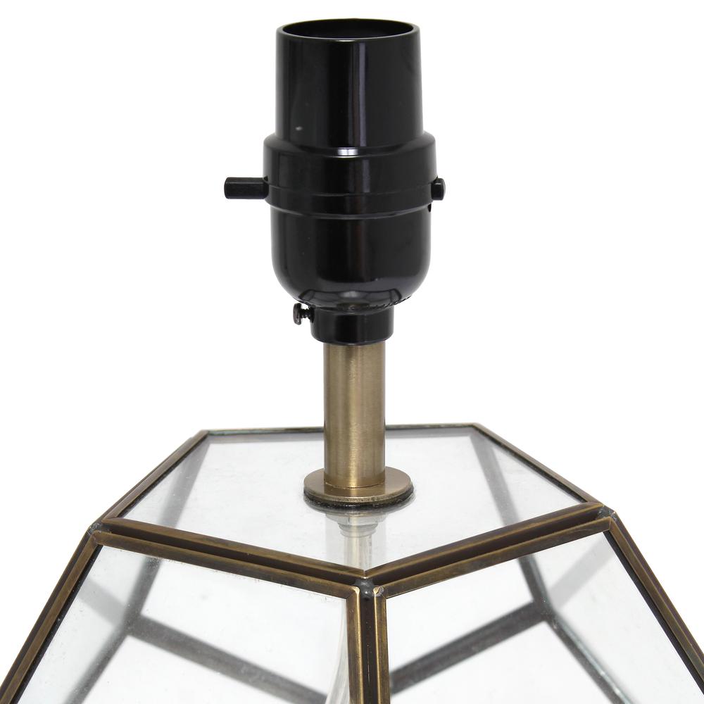 Transparent Octagonal Table Lamp, Brass. Picture 9