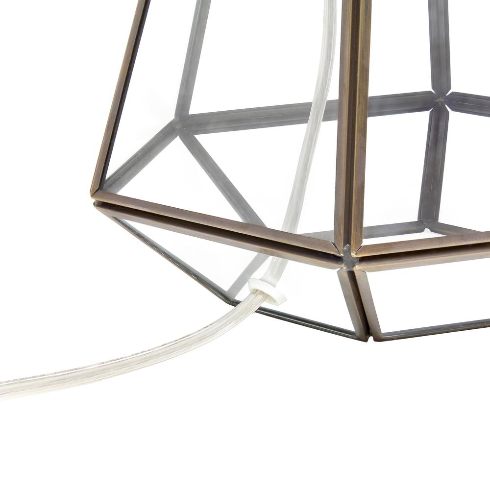 Transparent Triagonal Table Lamp, Brass. Picture 1