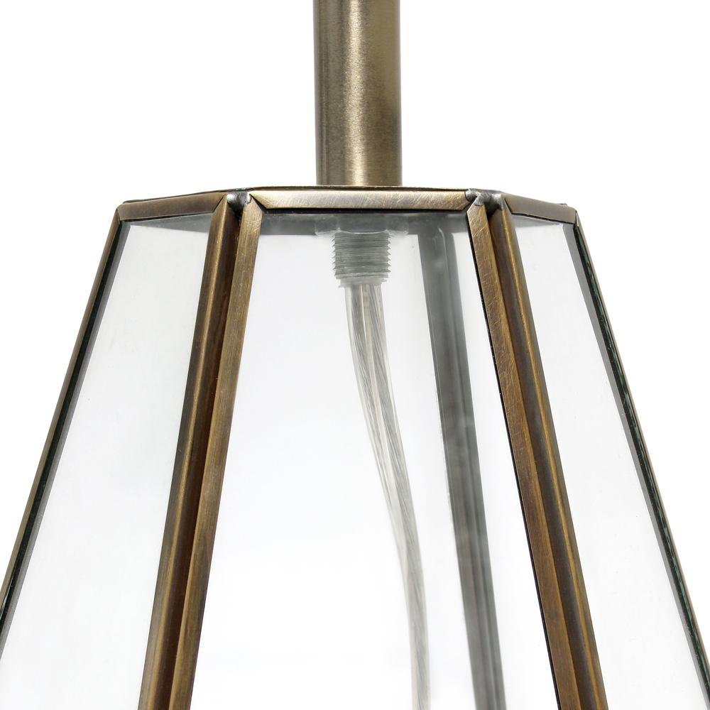 Transparent Triagonal Table Lamp, Brass. Picture 3