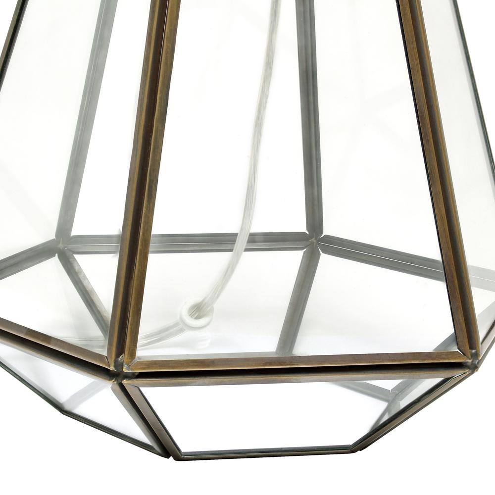 Transparent Triagonal Table Lamp, Brass. Picture 4