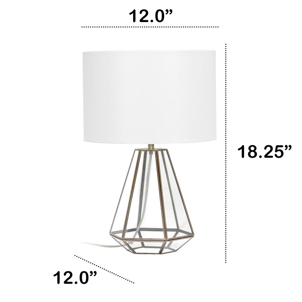 Transparent Triagonal Table Lamp, Brass. Picture 5