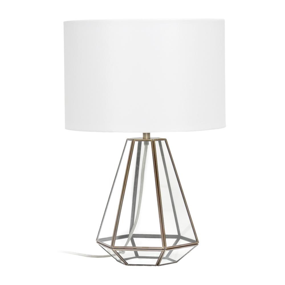 Transparent Triagonal Table Lamp, Brass. Picture 7