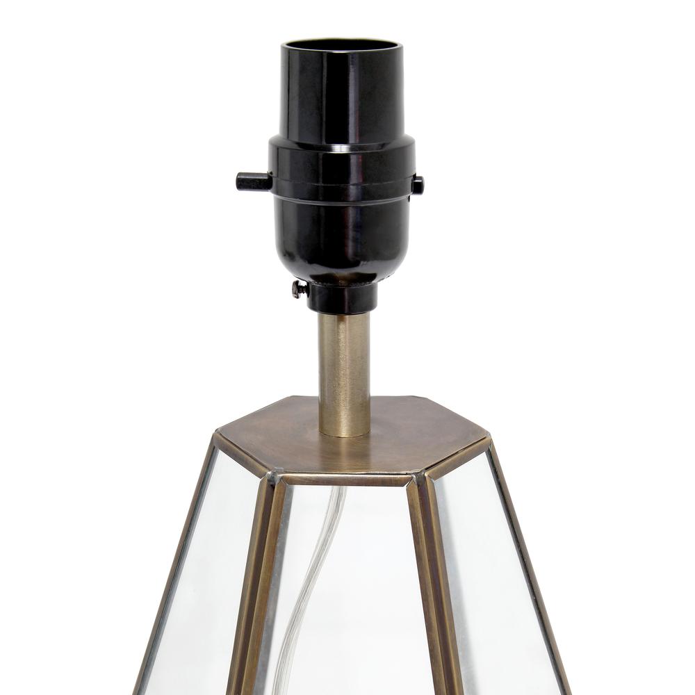 Transparent Triagonal Table Lamp, Brass. Picture 9