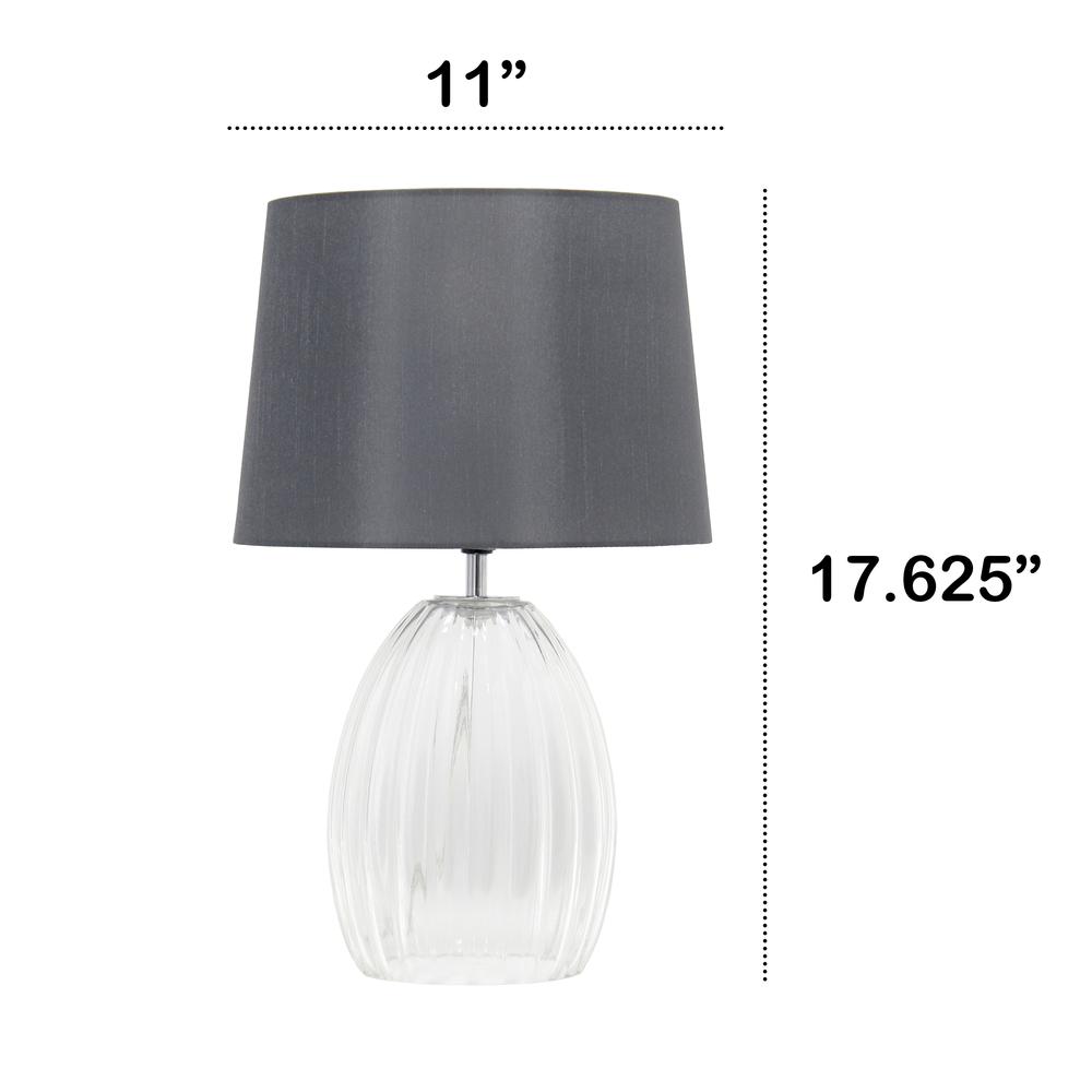 17.63" Contemporary Fluted Glass Bedside Table Lamp. Picture 4