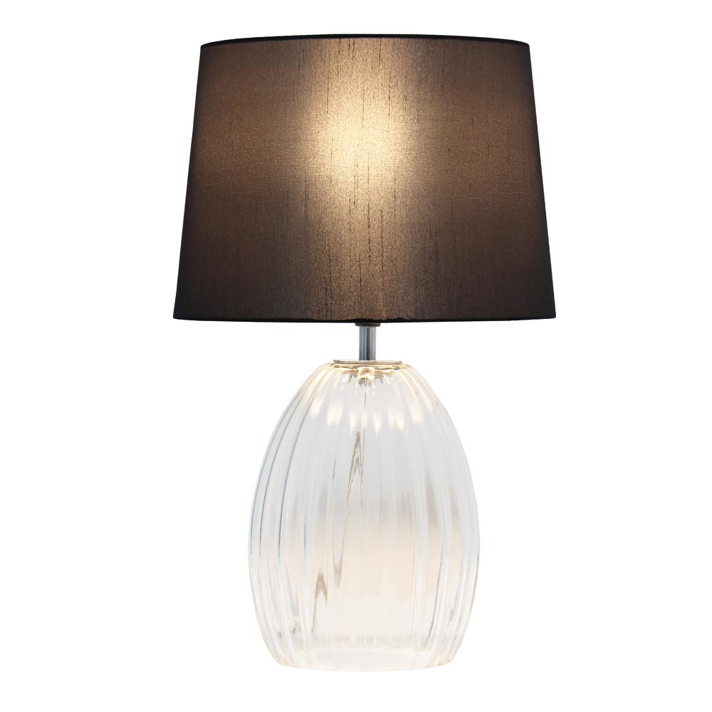 17.63" Contemporary Fluted Glass Bedside Table Lamp. Picture 6