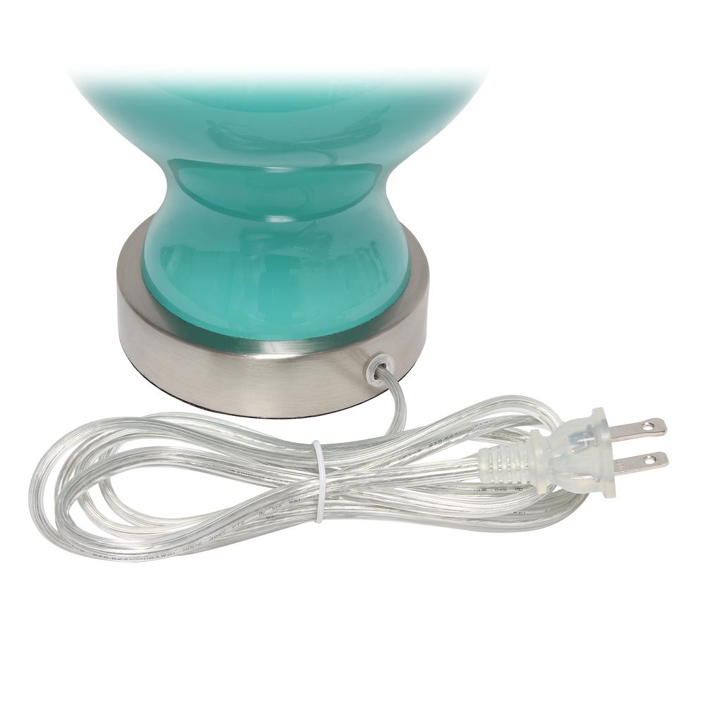 Paseo Table Lamp with White Fabric Shade, Teal. Picture 1