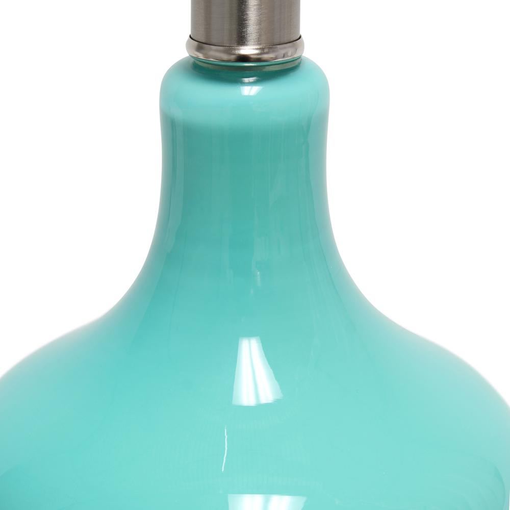 Paseo Table Lamp with White Fabric Shade, Teal. Picture 3