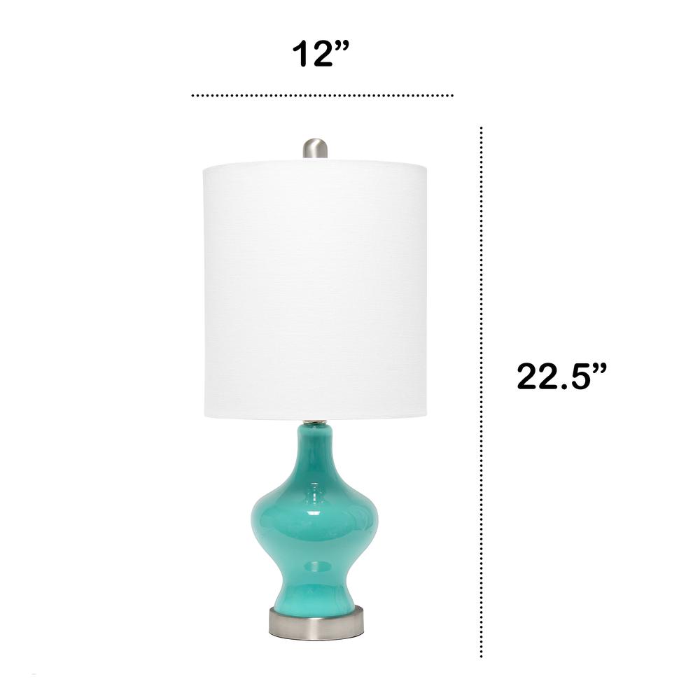 Lalia Home Paseo Table Lamp with White Fabric Shade, Teal. Picture 4
