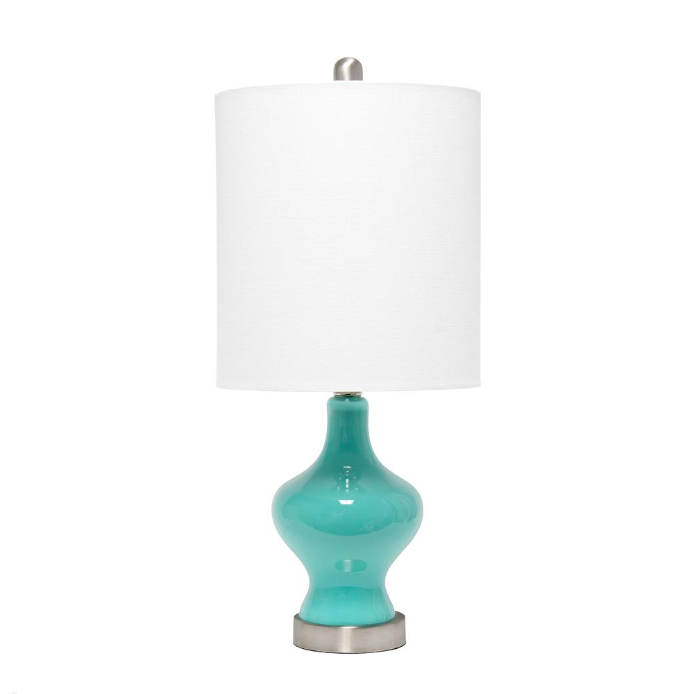 Lalia Home Paseo Table Lamp with White Fabric Shade, Teal. Picture 6