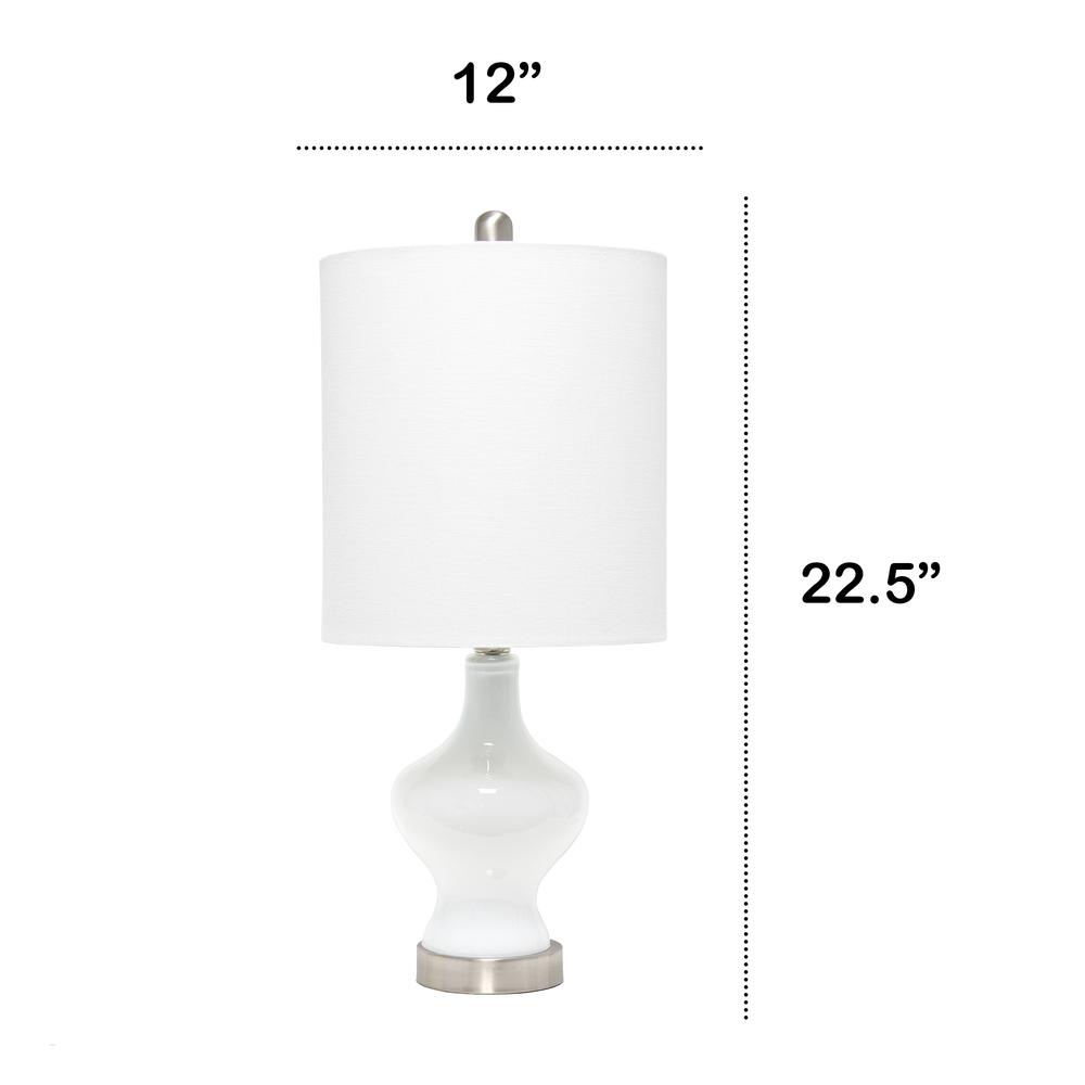 Paseo Table Lanp with White Fabric Shade, White. Picture 4