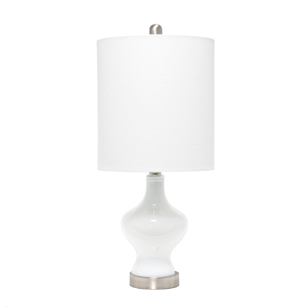 Paseo Table Lanp with White Fabric Shade, White. Picture 6