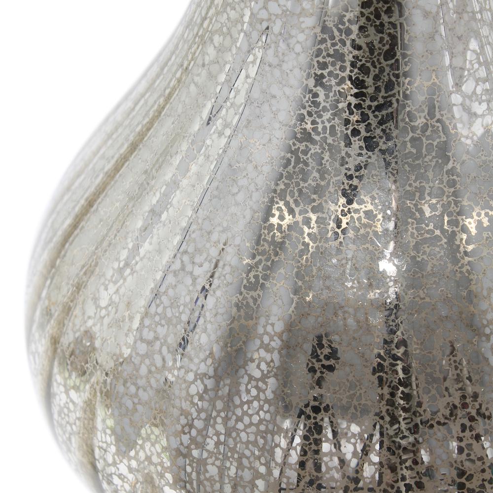 Speckled Mercury Tear Drop Table Lamp with White Fabric Shade. Picture 4