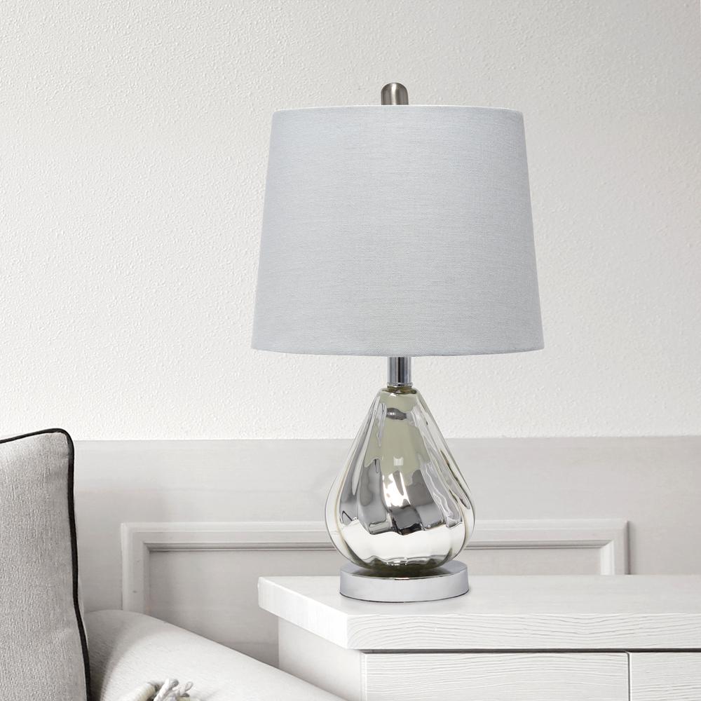 Kissy Pear Table Lamp with Gray Fabric Shade. Picture 2