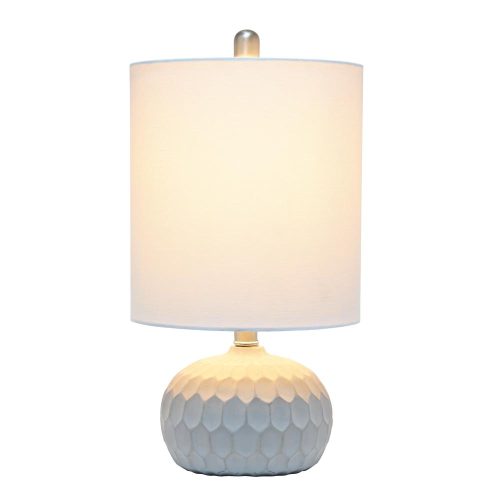 Concrete Thumbprint Table Lamp with White Fabric Shade. Picture 7