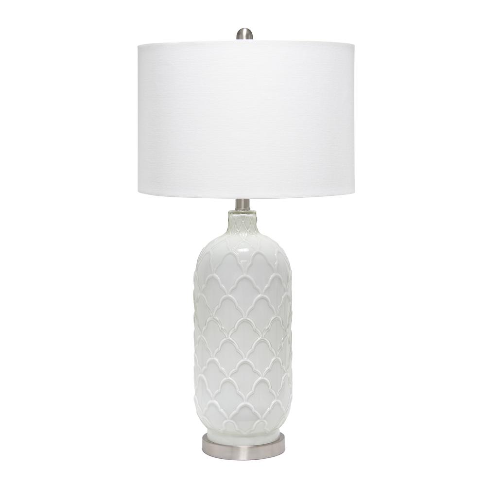 Argyle Classic White Table Lamp with Fabric Shade. Picture 6
