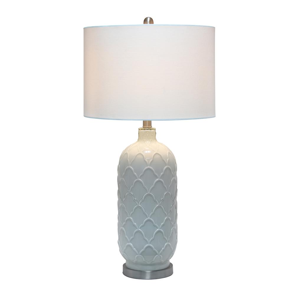 Argyle Classic White Table Lamp with Fabric Shade. Picture 7