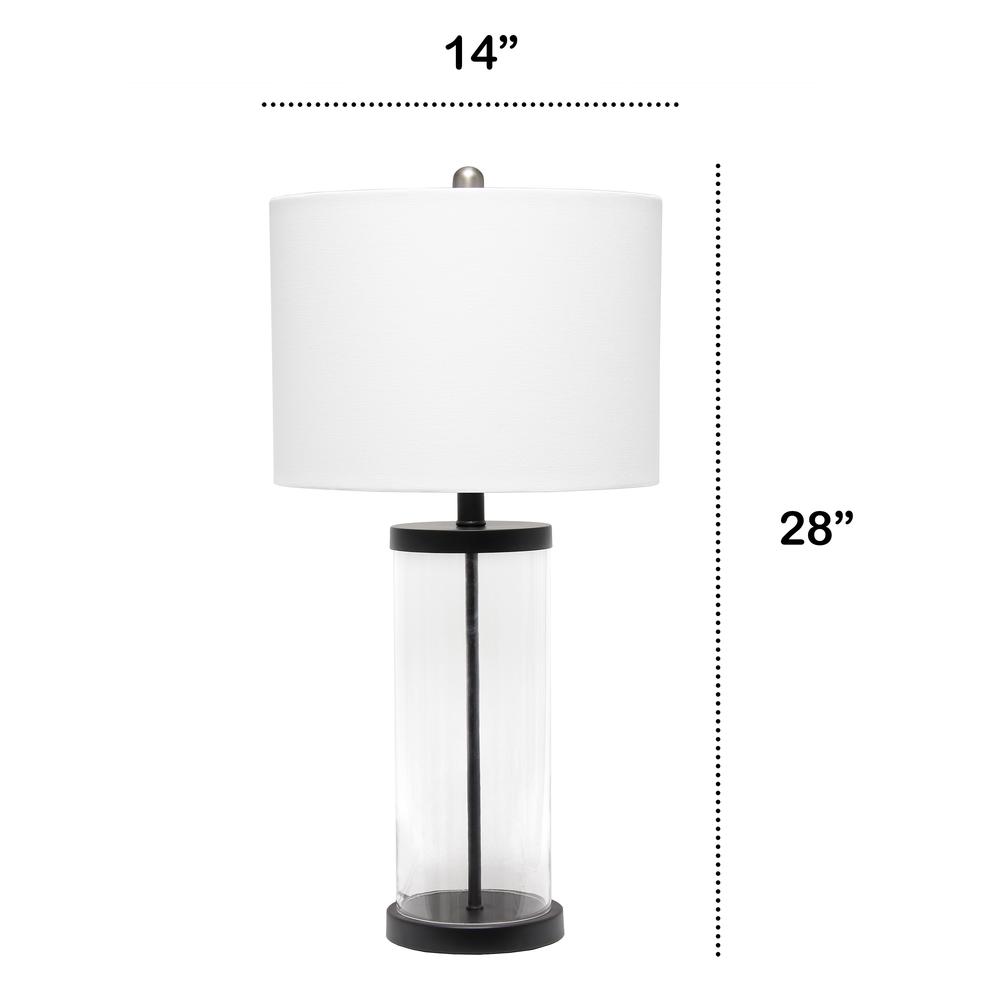 Entrapped Glass Table Lamp with White Fabric Shade. Picture 4