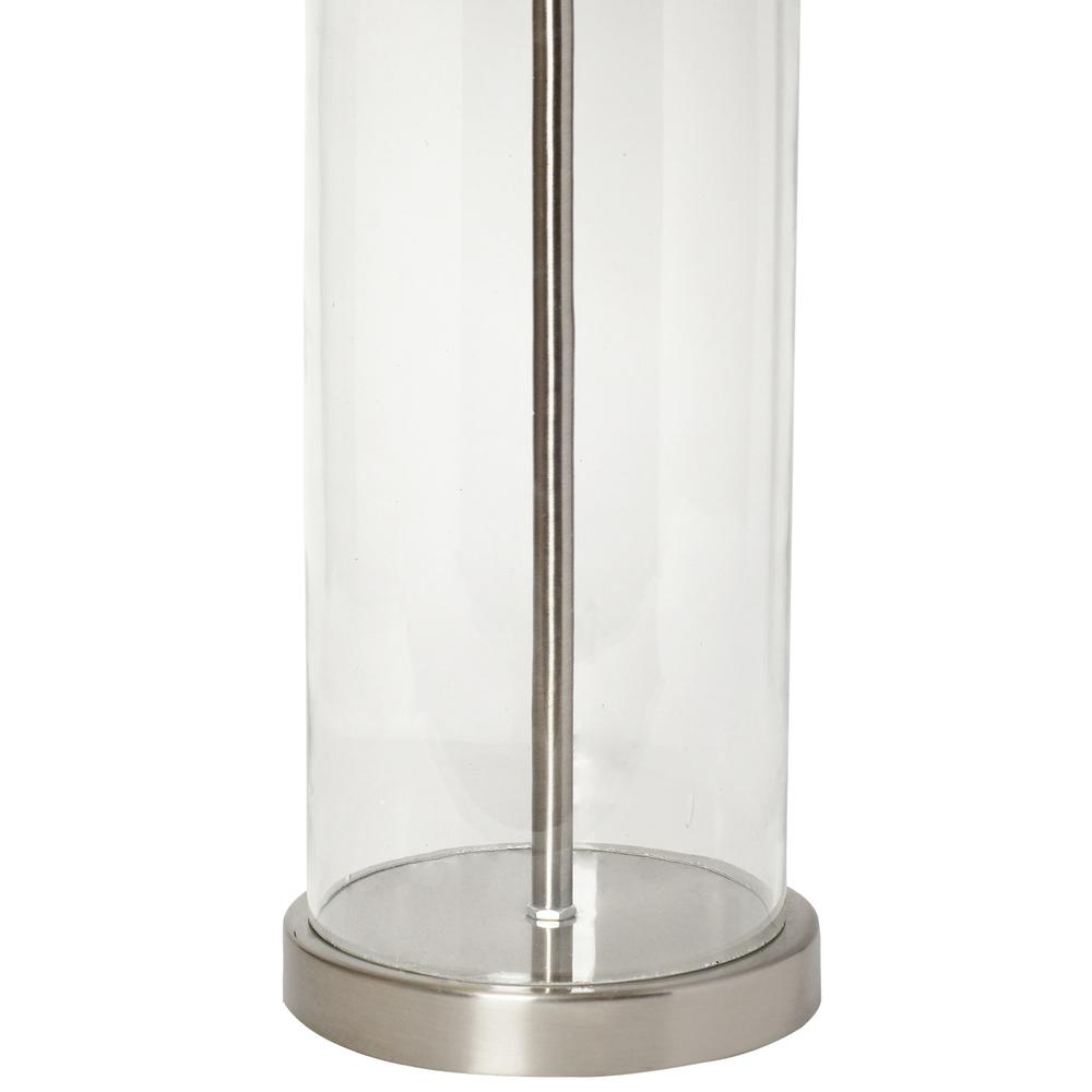 Entrapped Glass Table Lamp with White Fabric Shade. Picture 2