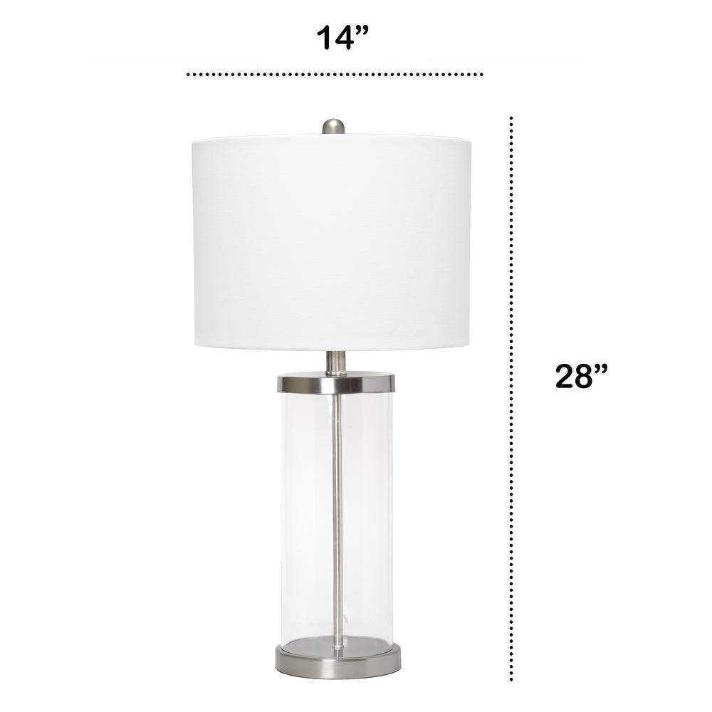Entrapped Glass Table Lamp with White Fabric Shade. Picture 3