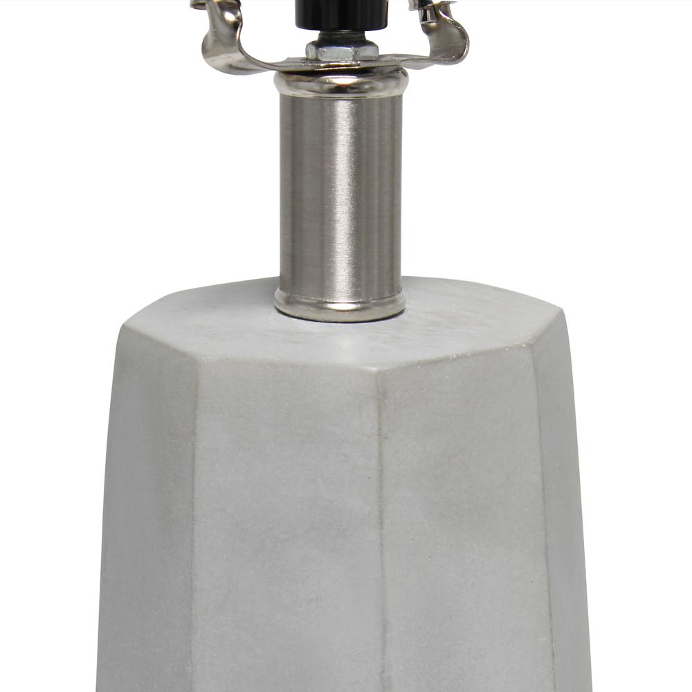 Concrete Pillar Table Lamp with White Fabric Shade. Picture 3
