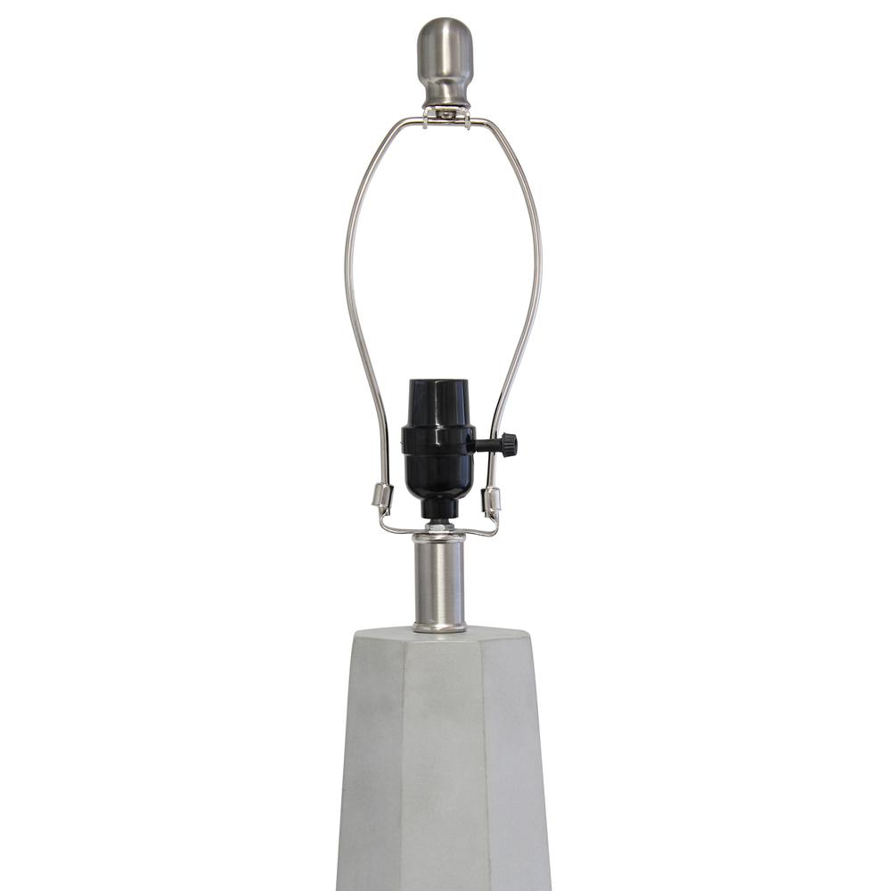 Concrete Pillar Table Lamp with White Fabric Shade. Picture 8