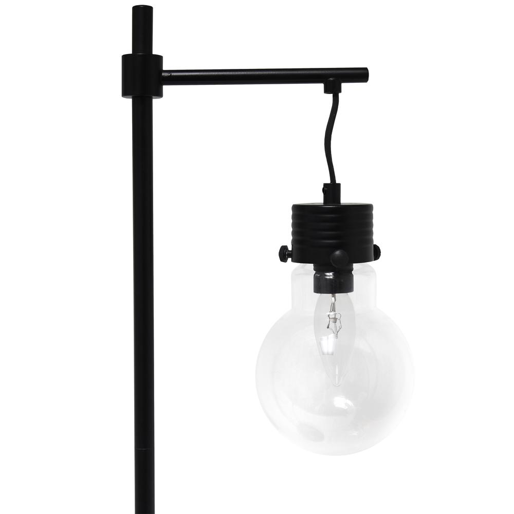 Black Matte 1 Light Beacon Table  Lamp with Clear Glass Shade. Picture 3