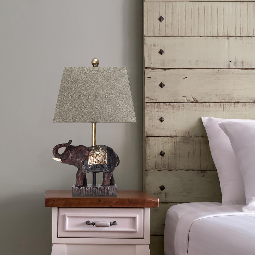 Elephant Table Lamp with Fabric Shade. Picture 6