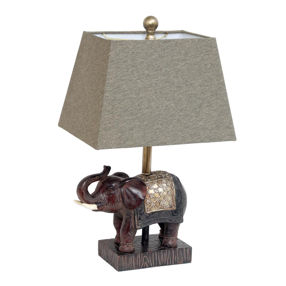 Elephant Table Lamp with Fabric Shade. Picture 7