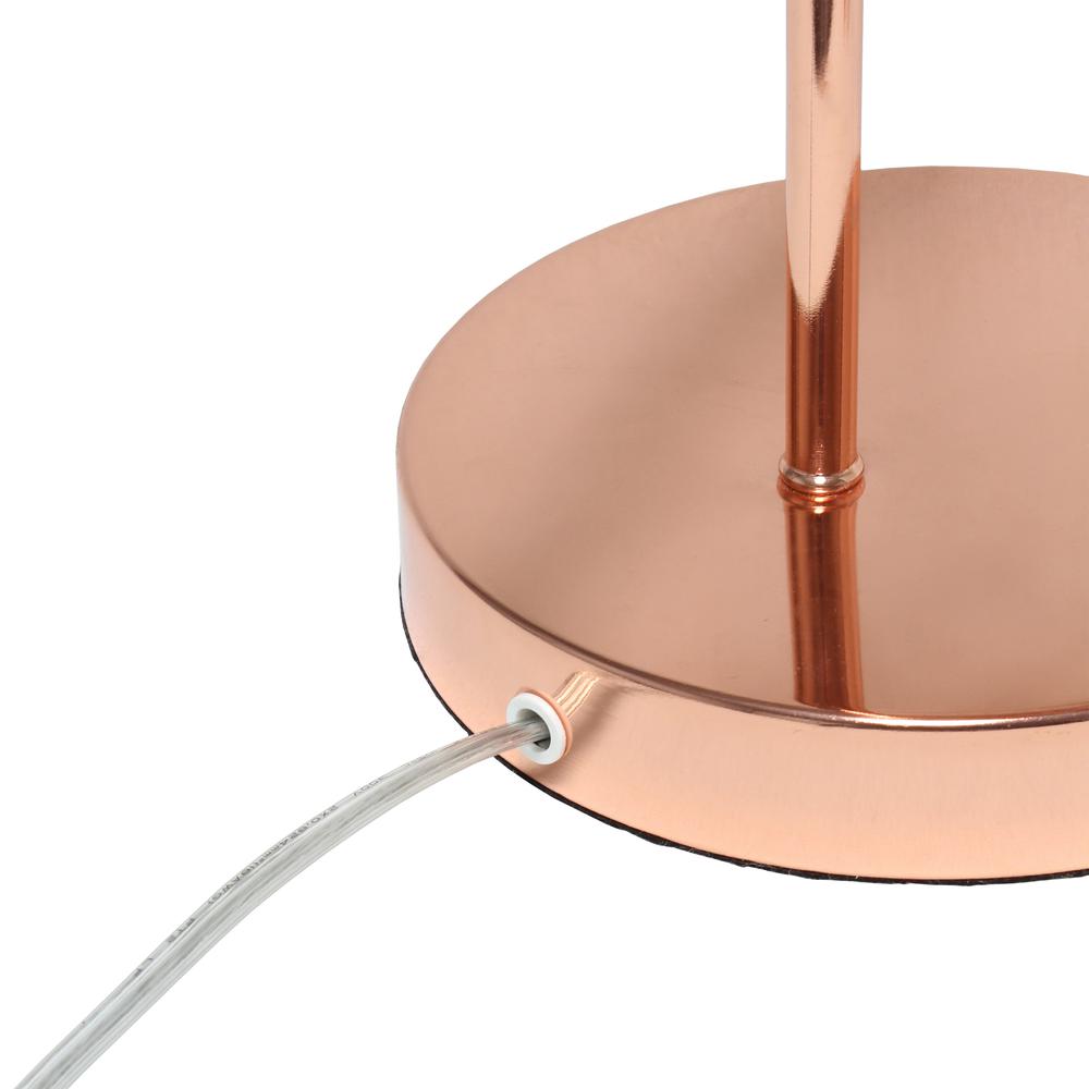 Arched Metal Cage Table Lamp, Rose Gold. Picture 1