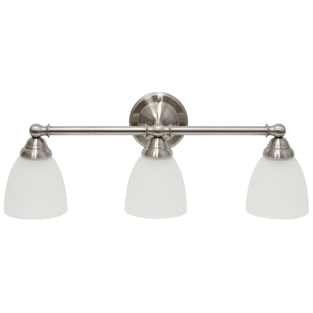 Traditional Three Light Metal and Vanity Uplight Downlight Wall Mounted Fixture. Picture 1