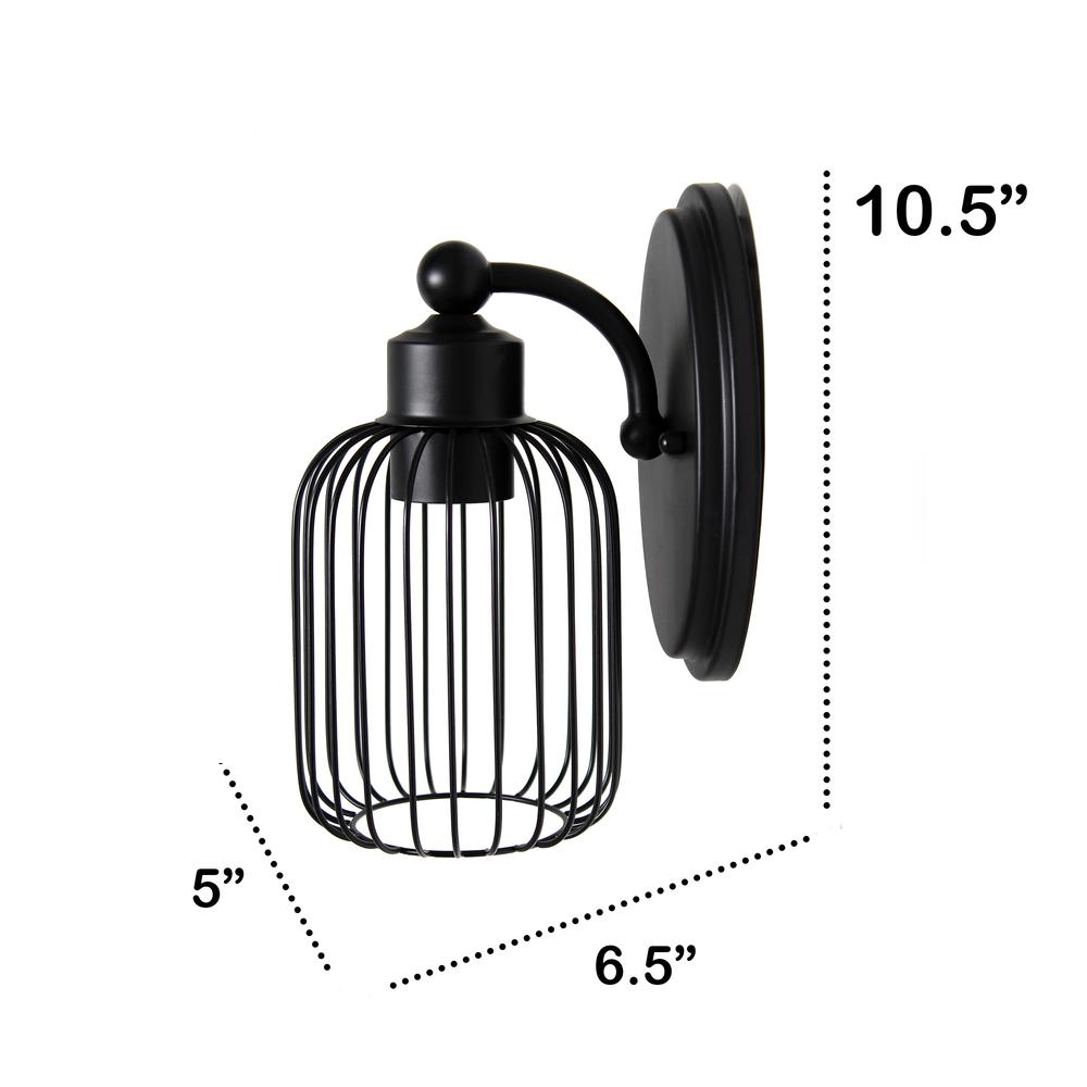 One Light Industrial Cage Wall Sconce Uplight Downlight Wall Mounted Fixture. Picture 9
