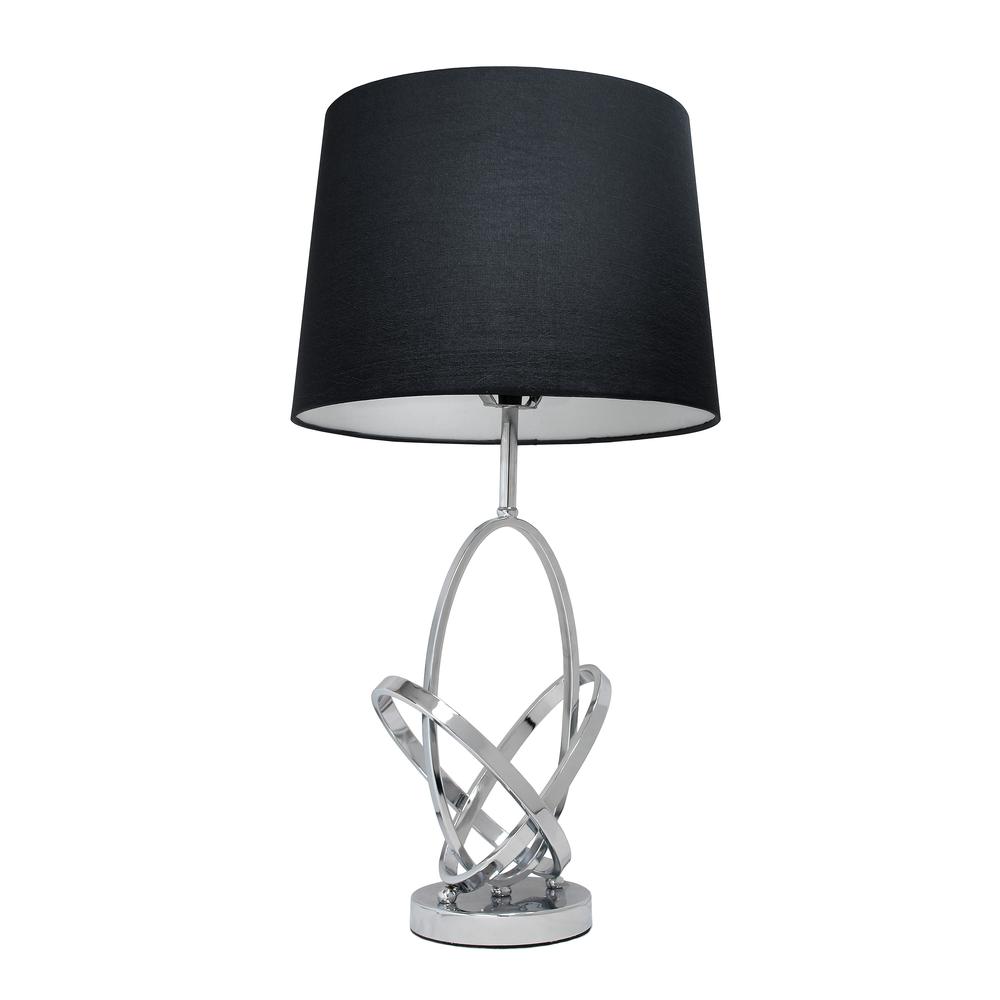 Mod Art Polished Chrome Table Lamp with Black Shade. Picture 2