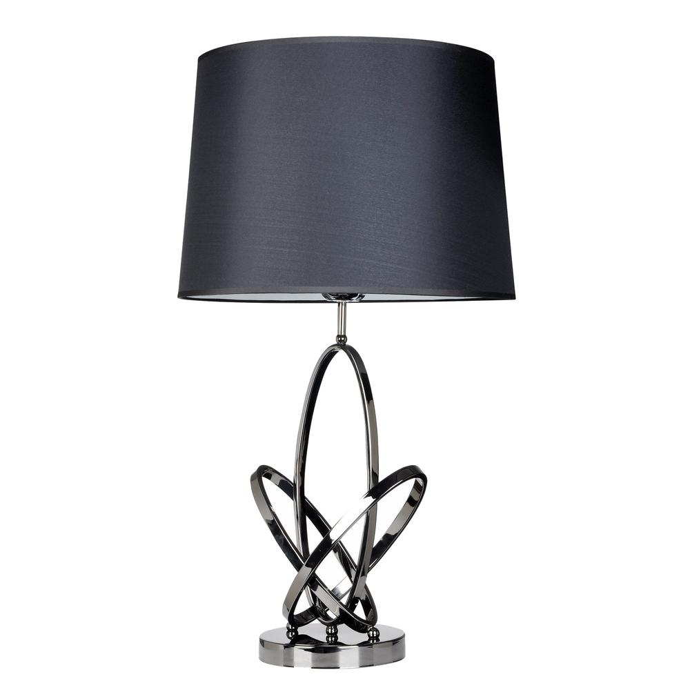 Mod Art Polished Chrome Table Lamp with Black Shade. Picture 5