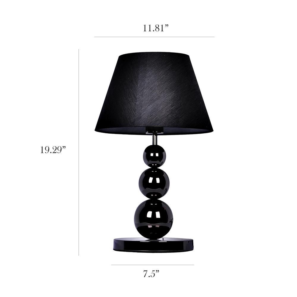 Pearl Black Chrome Metal Three Tier Ball Lamp. Picture 2