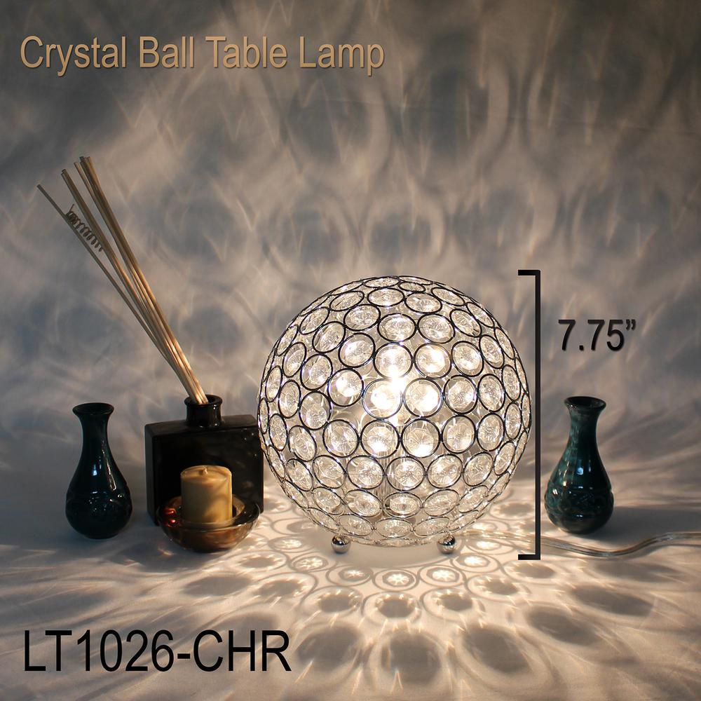 Crystal Ball Sequin Table Lamp Chrome. Picture 8