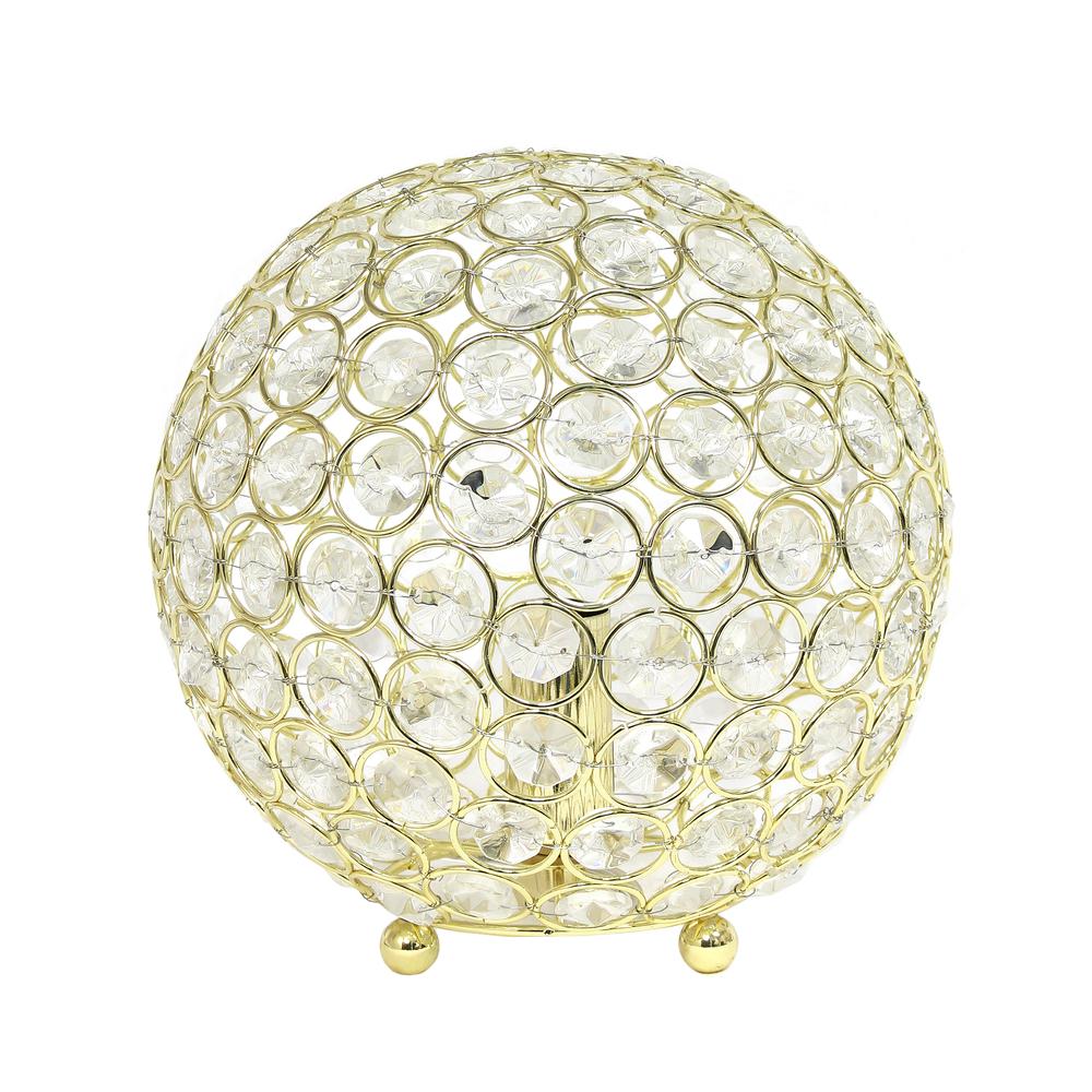 8 Inch Crystal Ball Sequin Table Lamp, Gold. Picture 7