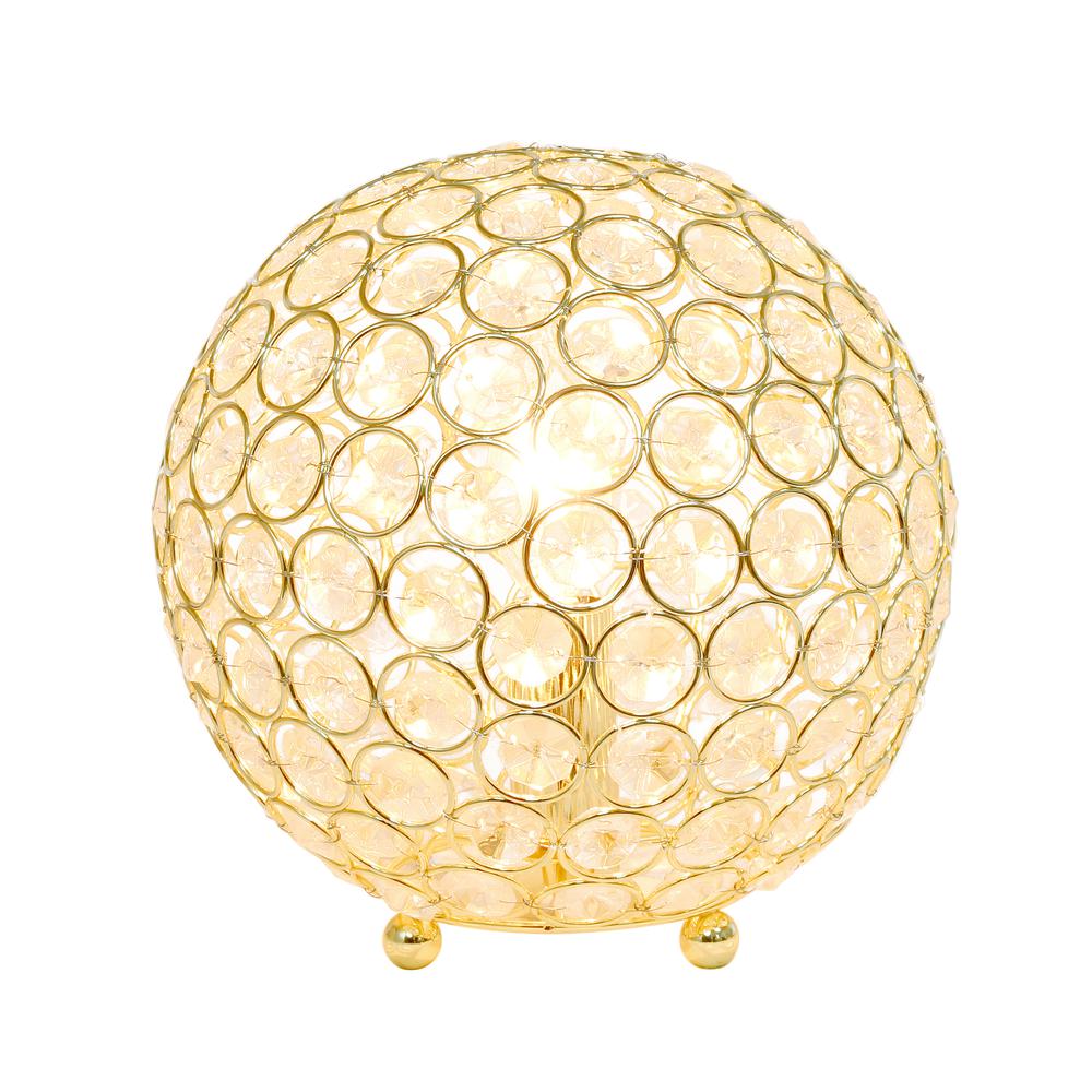 8 Inch Crystal Ball Sequin Table Lamp, Gold. Picture 8