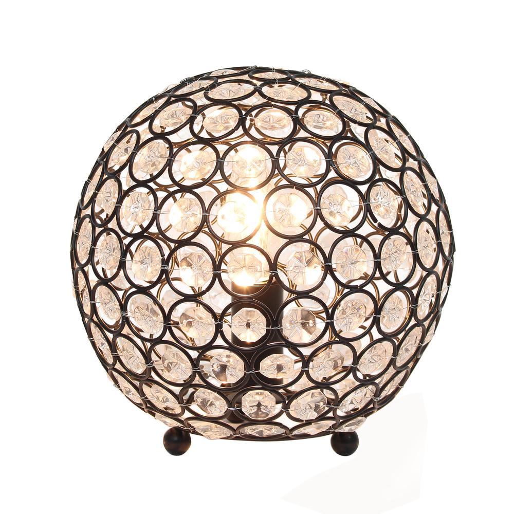 8 Inch Crystal Ball Sequin Table Lamp, Restoration Bronze. Picture 8
