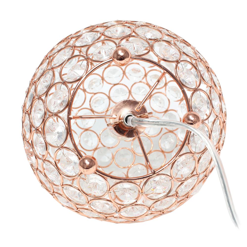Elegant Designs Elipse 8 Inch Crystal Ball Sequin Table Lamp, Rose Gold
