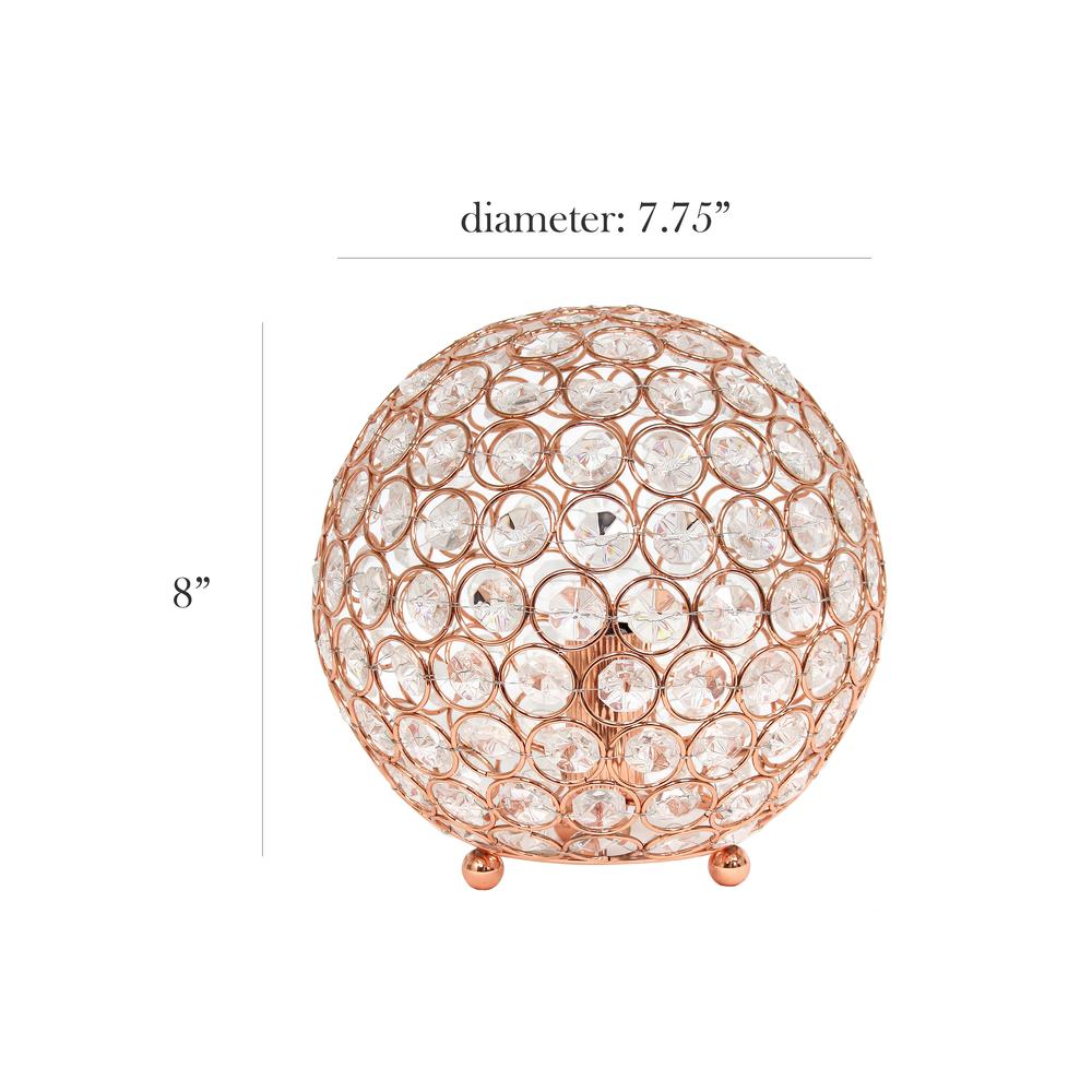8 Inch Crystal Ball Sequin Table Lamp, Rose Gold. Picture 5