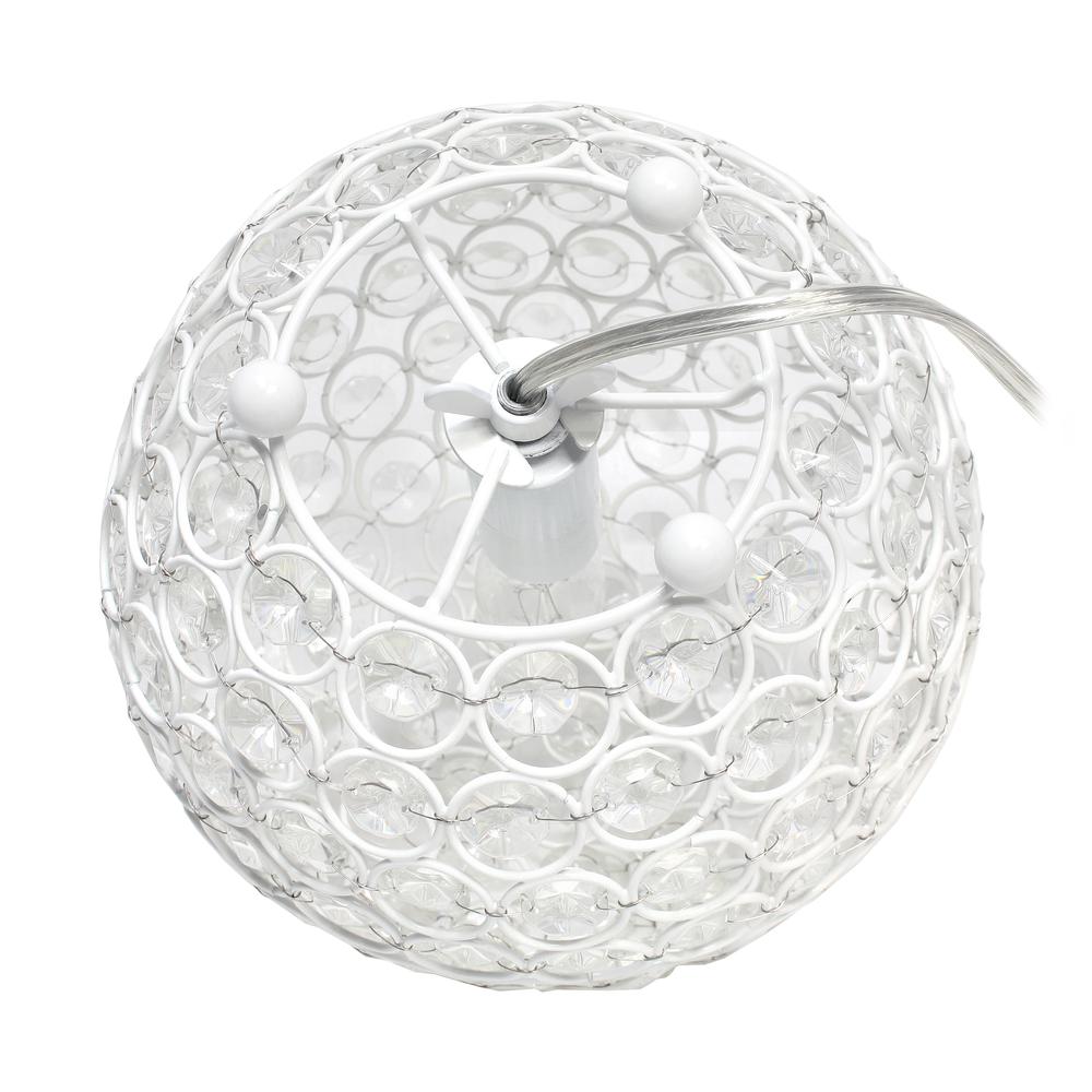 Elegant Designs Elipse 8 Inch Crystal Ball Sequin Table Lamp, White. Picture 4