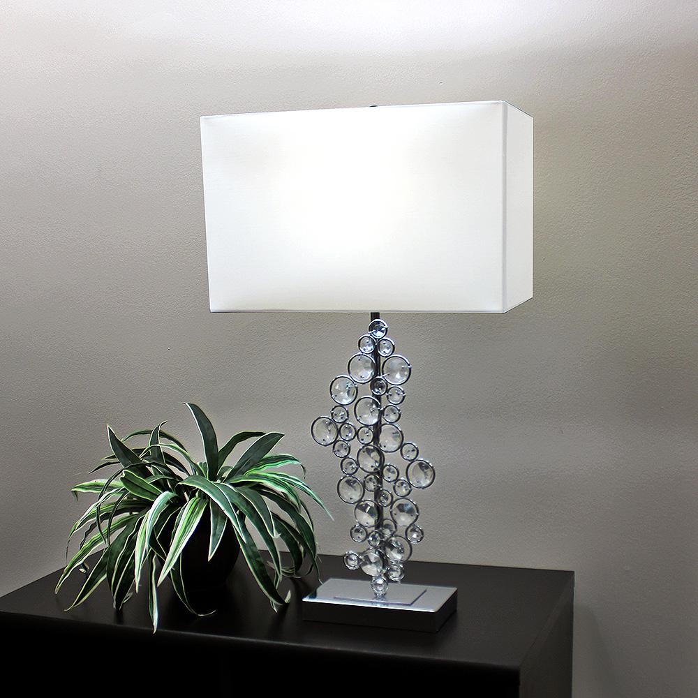 Prismatic Crystal Sequin and Chrome Table Lamp. Picture 4