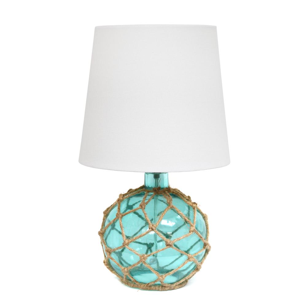 Buoy Netted Aqua Glass Table Lamp. Picture 9