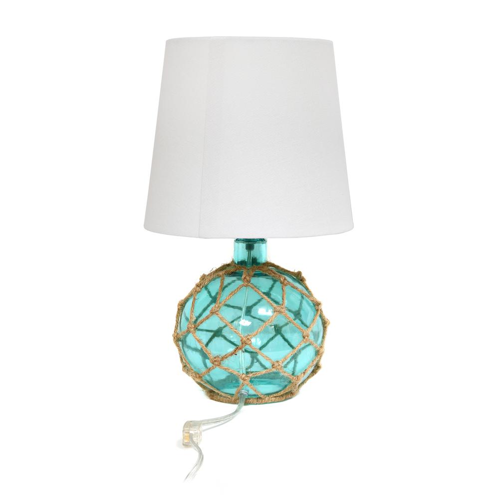 Buoy Netted Aqua Glass Table Lamp. Picture 2