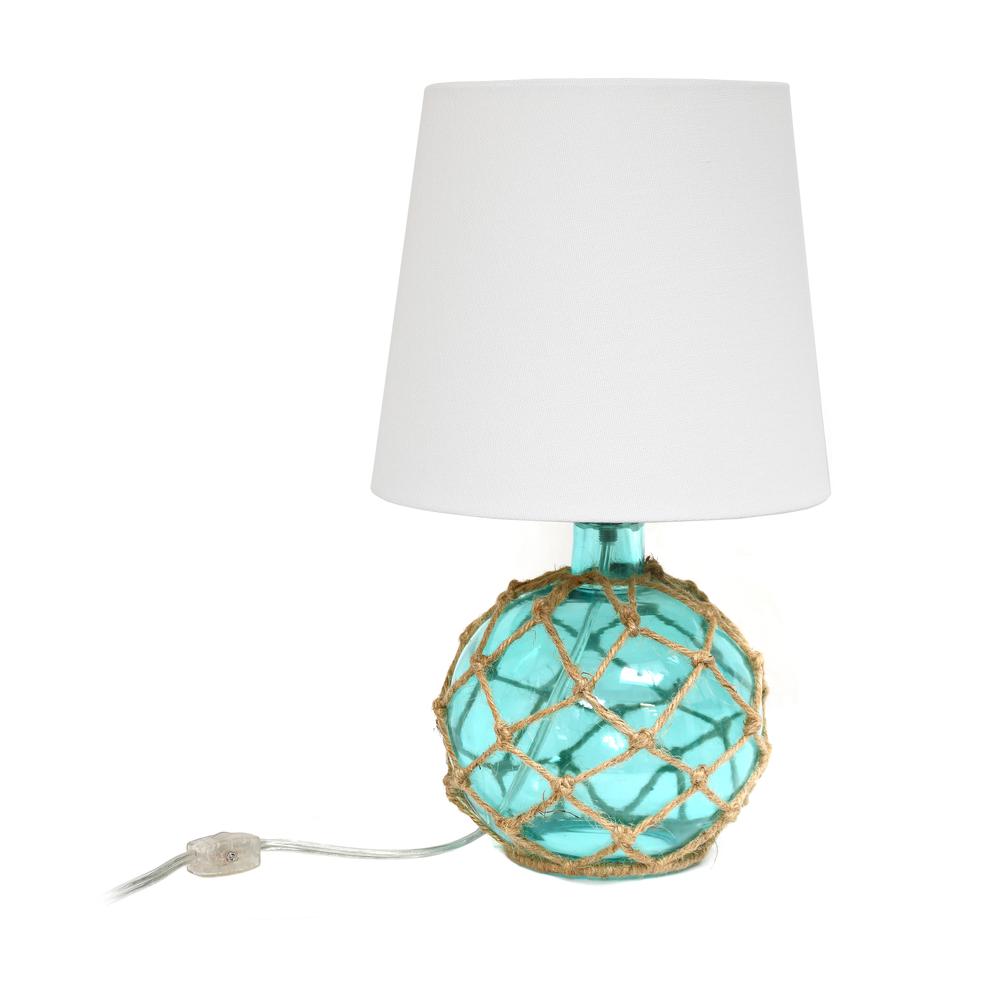 Buoy Netted Aqua Glass Table Lamp. Picture 4