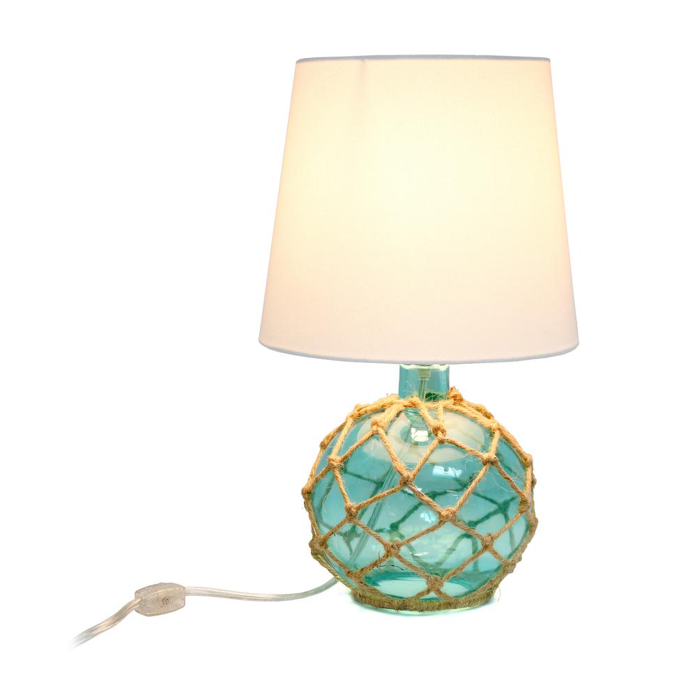 Buoy Netted Aqua Glass Table Lamp. Picture 5