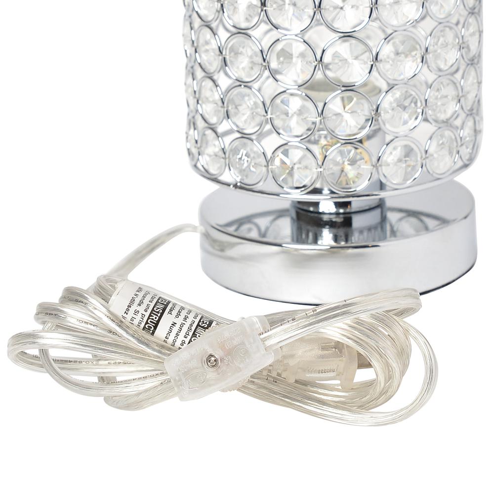 Elipse Crystal Cylindrical Uplight Table Lamp, Chrome. Picture 1