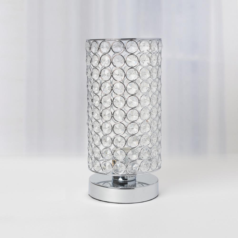 Elipse Crystal Cylindrical Uplight Table Lamp, Chrome. Picture 2