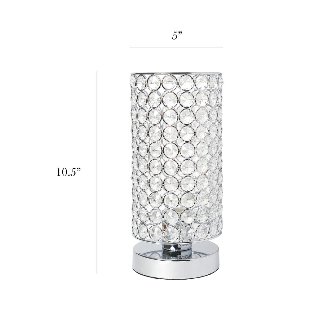 Elipse Crystal Cylindrical Uplight Table Lamp, Chrome. Picture 4